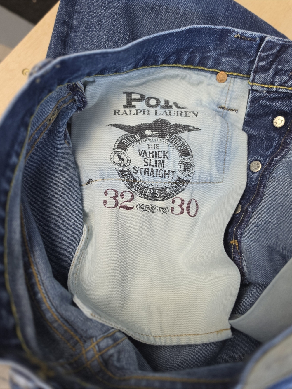 Polo by Ralph Lauren Slim Straight Jeans in Dark Blue Denim